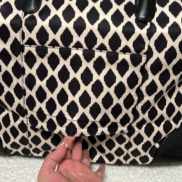 Vera Bradley Travel Duffel Ikat Spots with Genuine Leather Trim - Picture 8 of 12